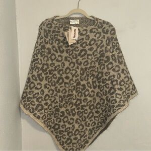 Ulysse Nardin Brown and Black Shrug Poncho Sweater